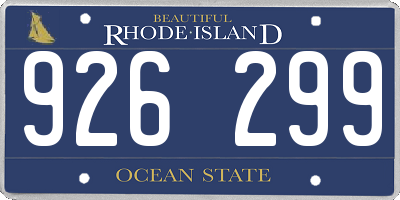 RI license plate 926299