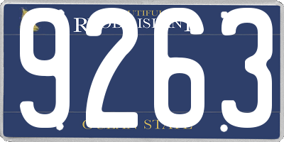 RI license plate 9263