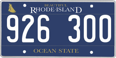 RI license plate 926300