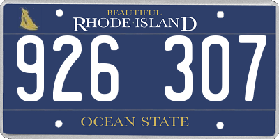 RI license plate 926307