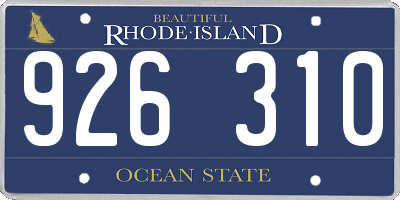 RI license plate 926310