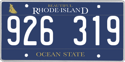 RI license plate 926319