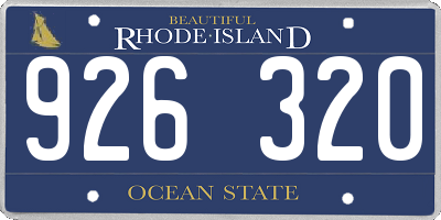 RI license plate 926320