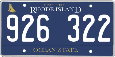 RI license plate 926322