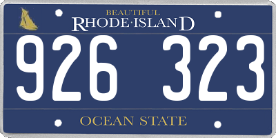 RI license plate 926323