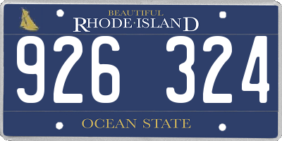 RI license plate 926324