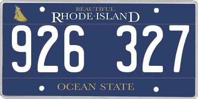 RI license plate 926327