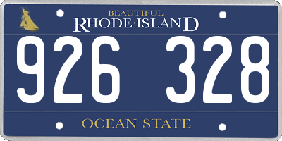 RI license plate 926328