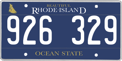 RI license plate 926329