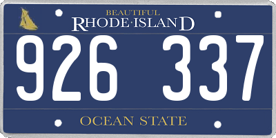 RI license plate 926337