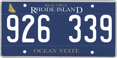 RI license plate 926339
