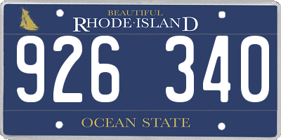 RI license plate 926340