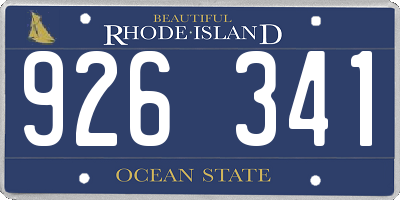 RI license plate 926341