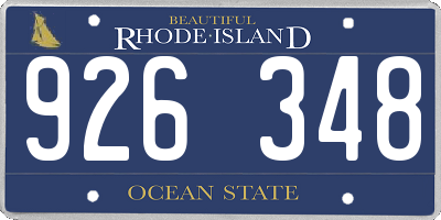 RI license plate 926348