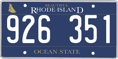RI license plate 926351