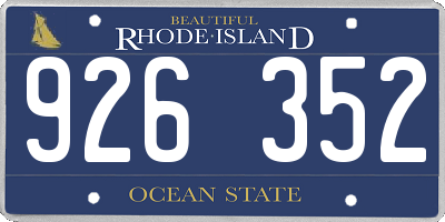 RI license plate 926352
