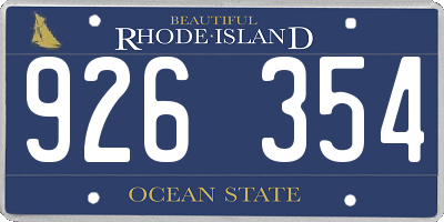 RI license plate 926354