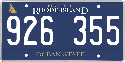 RI license plate 926355