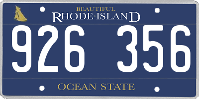 RI license plate 926356