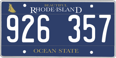 RI license plate 926357
