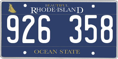 RI license plate 926358
