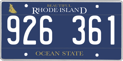 RI license plate 926361