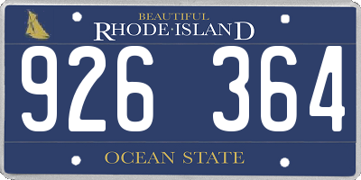 RI license plate 926364