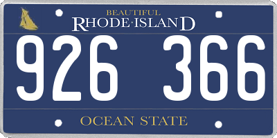 RI license plate 926366