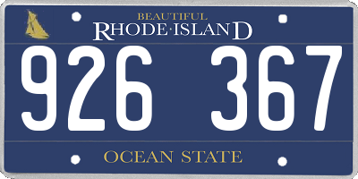 RI license plate 926367