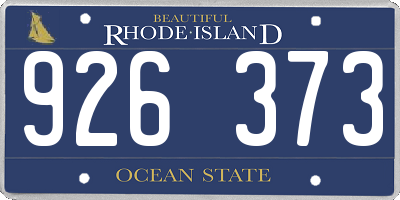 RI license plate 926373