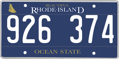 RI license plate 926374