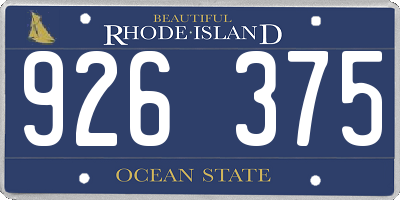 RI license plate 926375