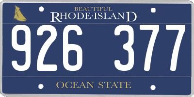 RI license plate 926377