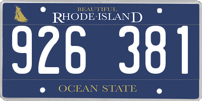 RI license plate 926381