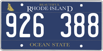 RI license plate 926388