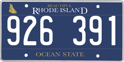 RI license plate 926391