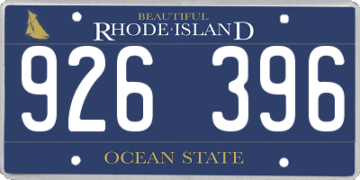 RI license plate 926396
