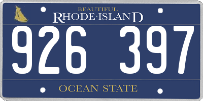 RI license plate 926397