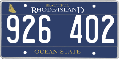 RI license plate 926402