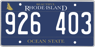 RI license plate 926403