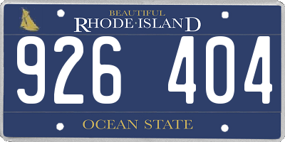 RI license plate 926404