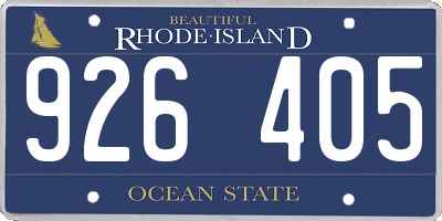 RI license plate 926405
