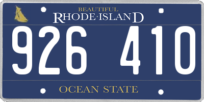 RI license plate 926410