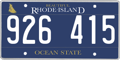 RI license plate 926415