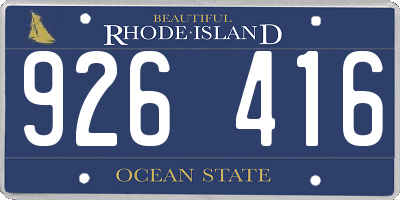 RI license plate 926416