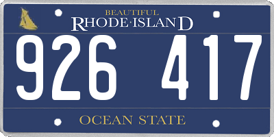 RI license plate 926417