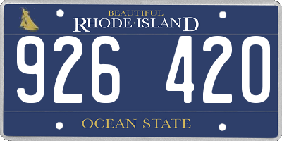 RI license plate 926420