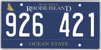 RI license plate 926421
