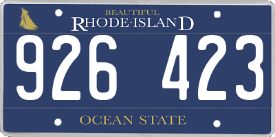 RI license plate 926423