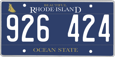 RI license plate 926424